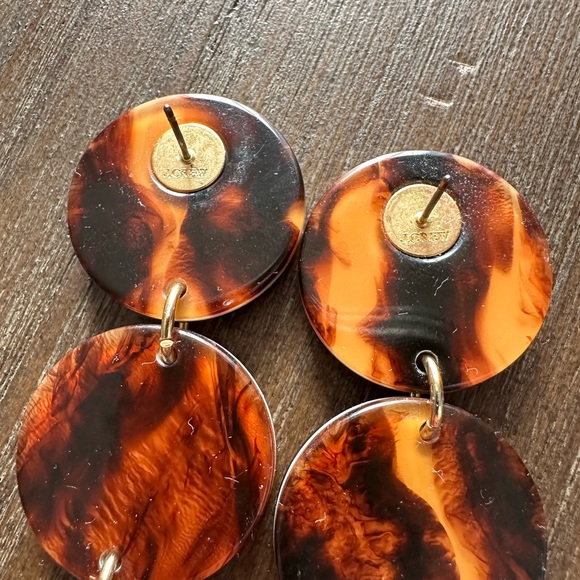 J Crew Vintage Tortoiseshell earrings - Picture 3 of 3